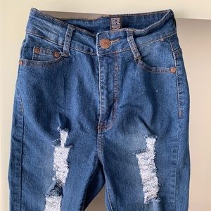 Fashion Nova Skinny Jeans Distressed Size 3/4